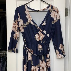 Navy Floral Maxi Dress (works for maternity!)